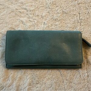Osgoode Marley RFID Card Case Wallet Light Blue Leather EUC